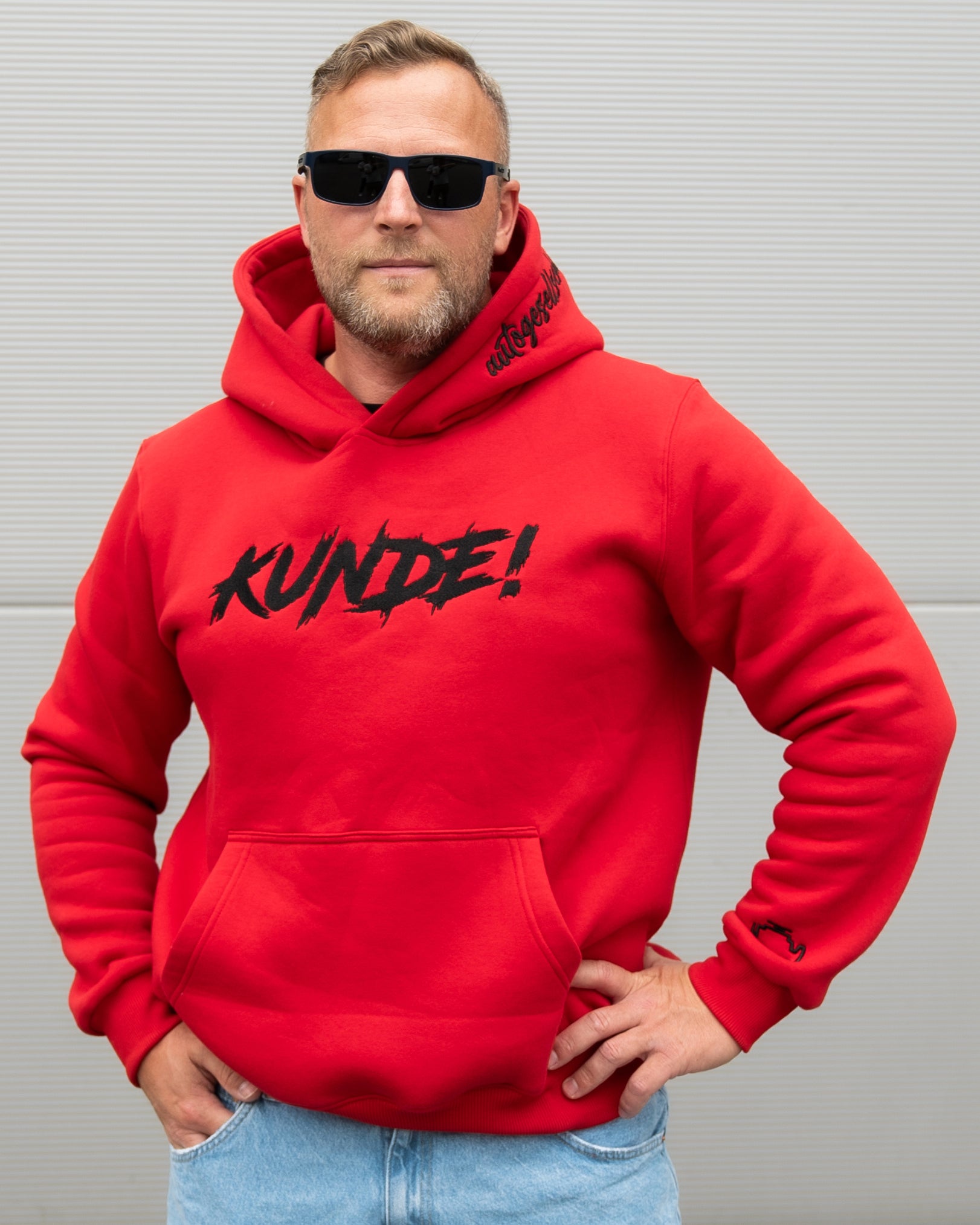 "KUNDE!" Hoodie Rot - Regular